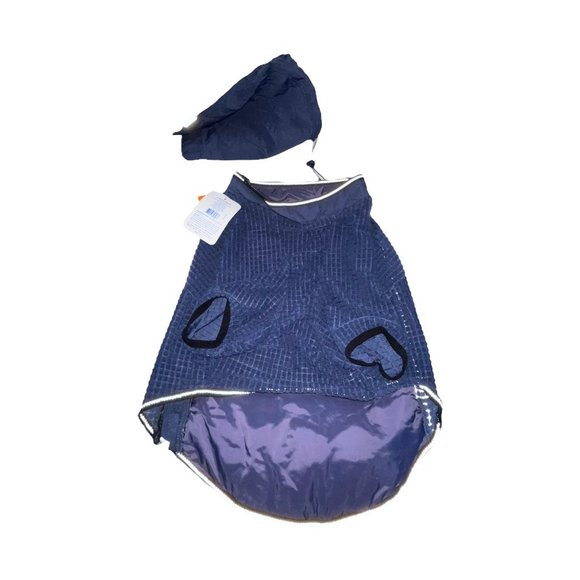 NWT Top Paw Navy Packable Bag Quilted Zipper Reflective Lightweight Coat M - Picture 4 of 6